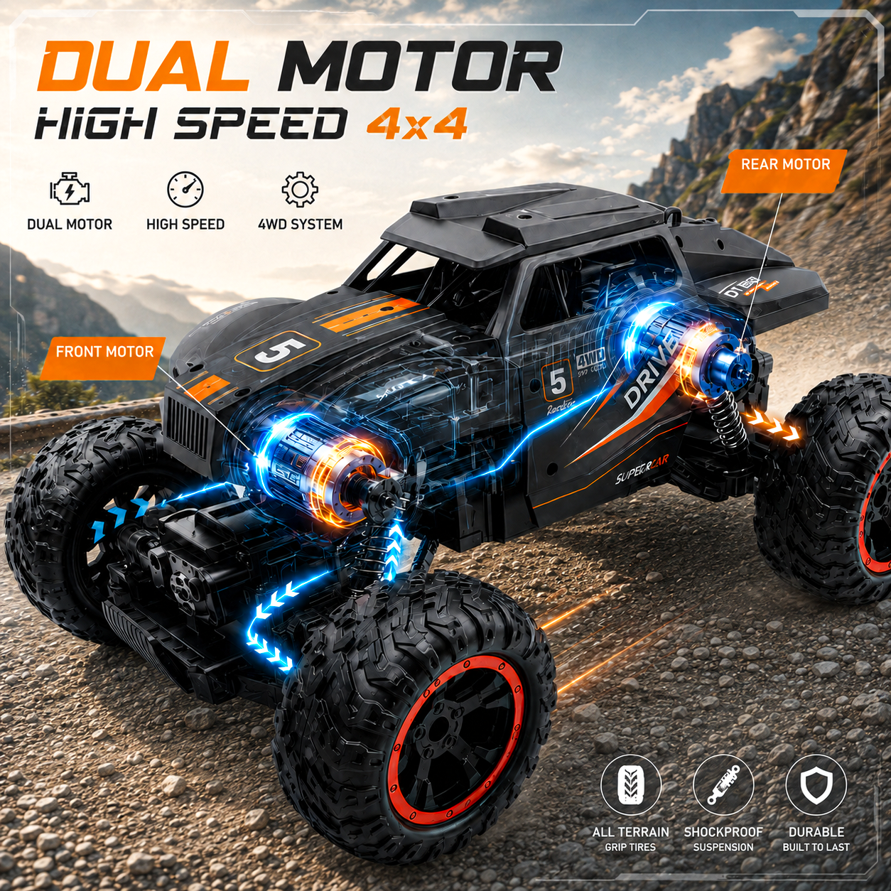 High-Speed Dual-Motor 4×4 Off-Road Truck